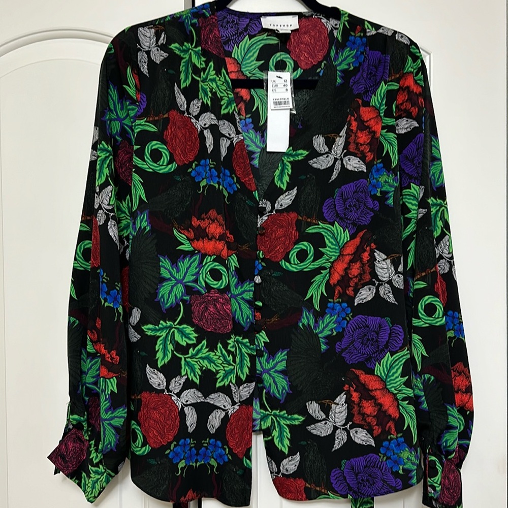 Topshop Floral Blouse